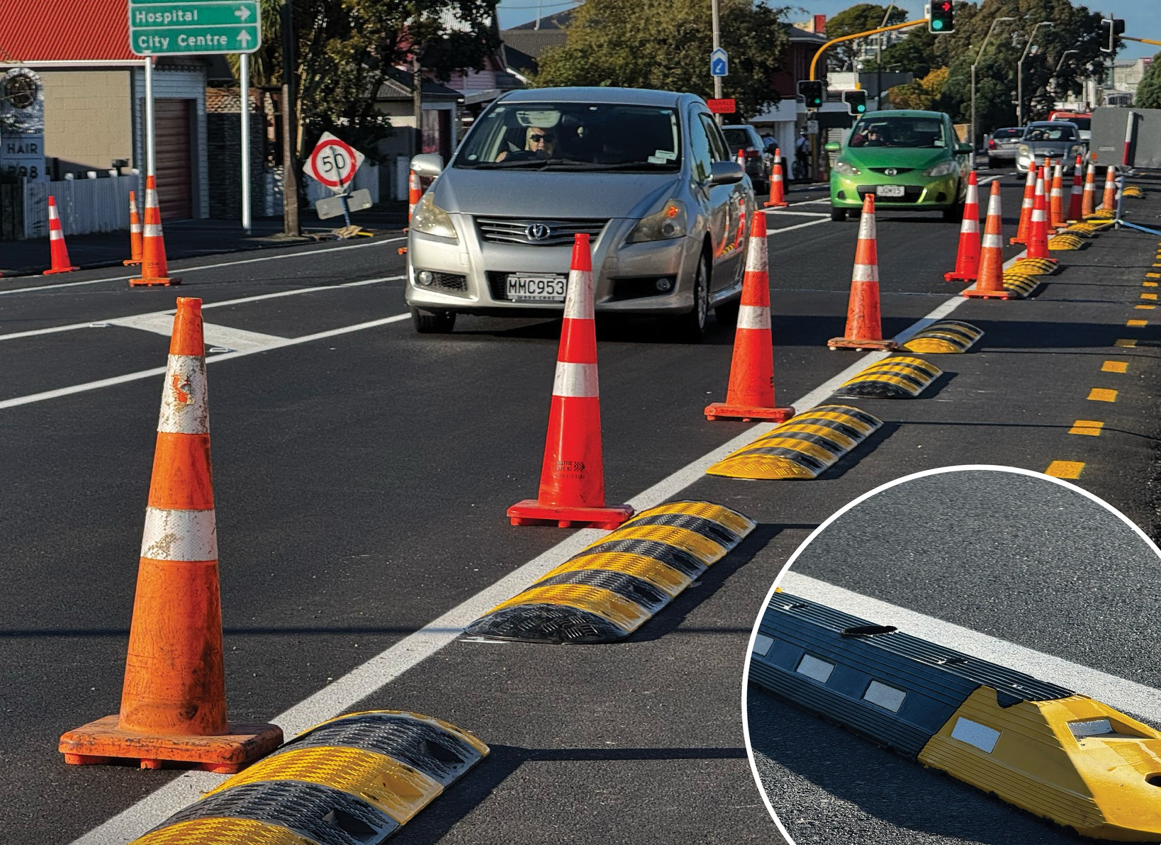 NPDC Begins Trial Replacing Concrete 'Tim Tam' Cycleway Separators