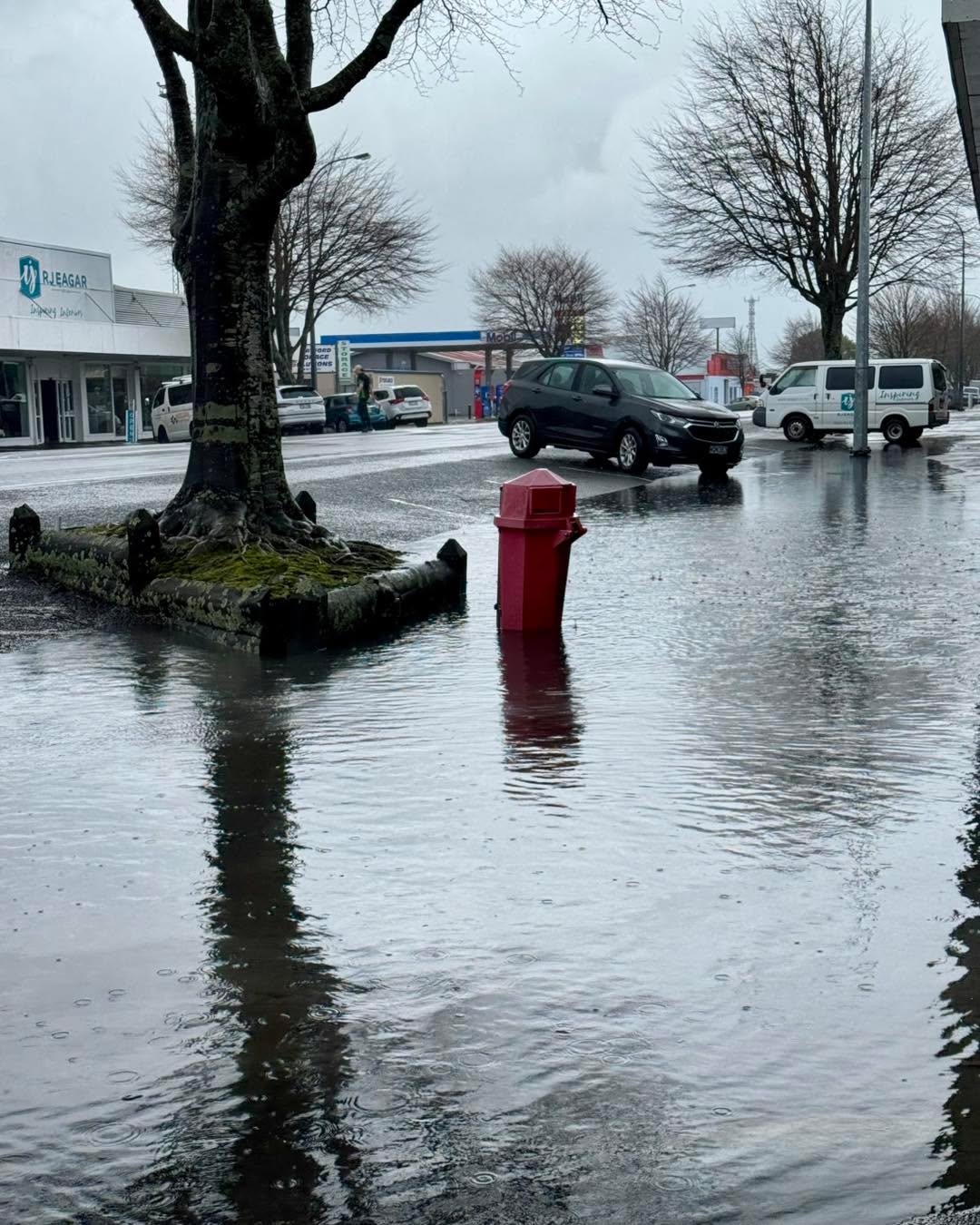 Photos: Heavy downpour hits Stratford amid New Plymouth flooding reports