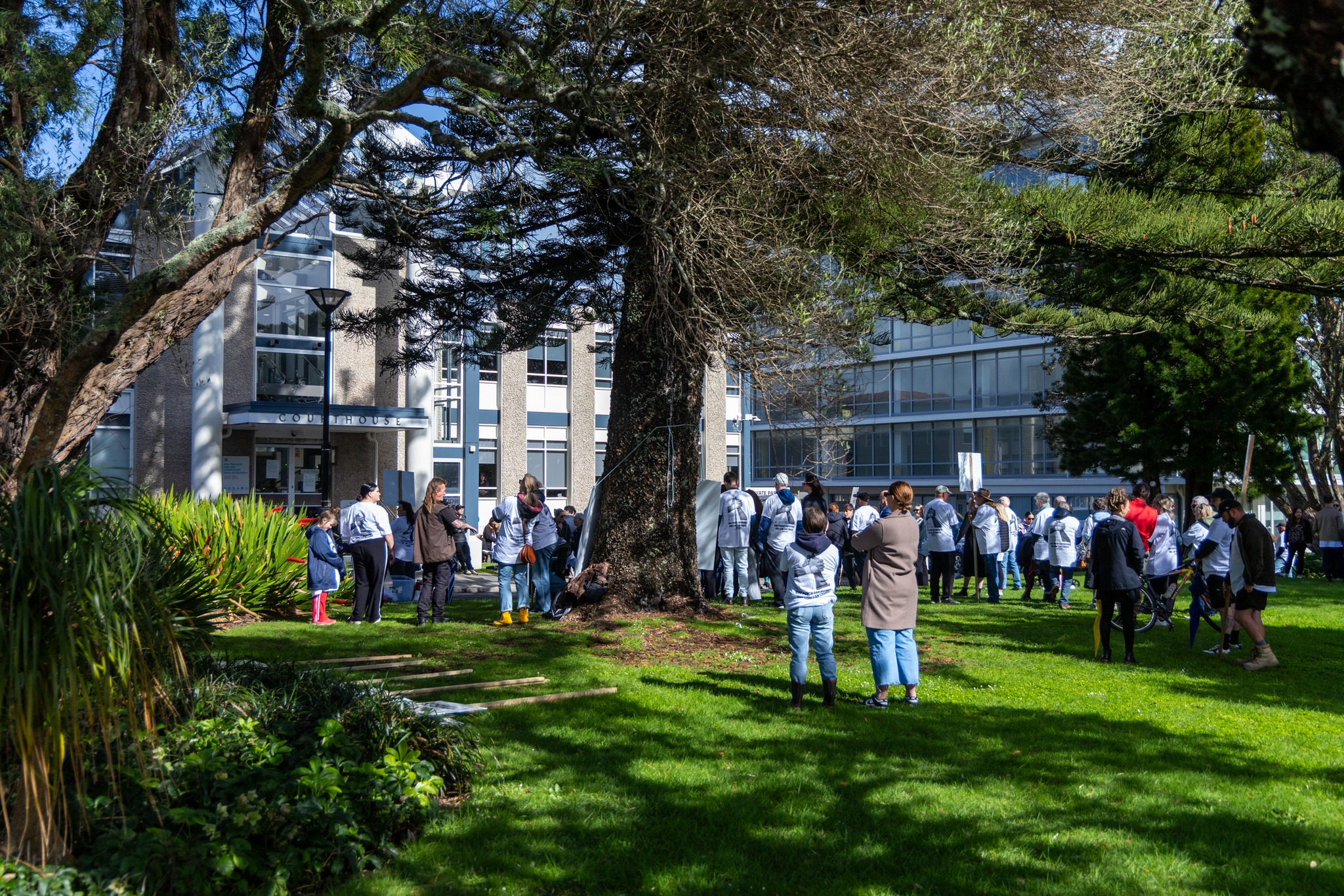Photos: Protest held outside New Plymouth District Court